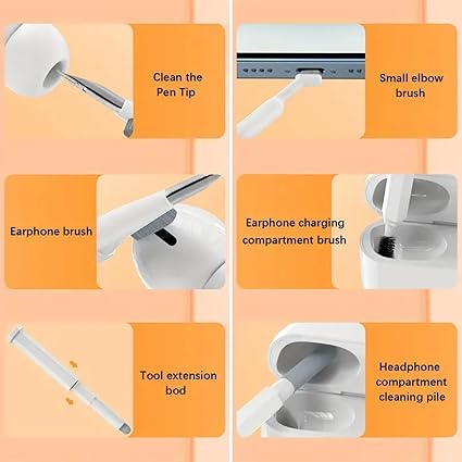 20-in-1 Multifunctional Mobile & Electronic Gadgets Cleaning Kit | Cleaning Set for Keyboard, Laptop, AirPods, Phone, Camera, Earbuds, Screen – Tools with Brushes, Spray Bottle, Keycap Puller, Air Blower, Cloth – All-in-One Tech Cleaner Set