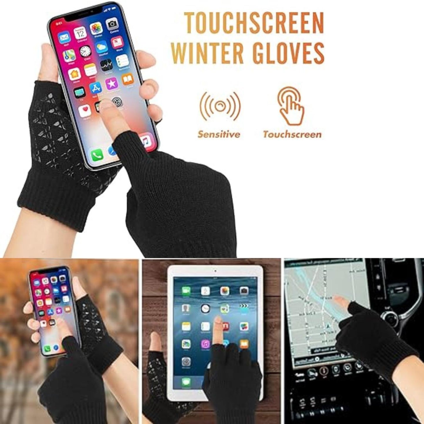 Winter Gloves for Men & Women – Thermal Touchscreen Warm Gloves with Anti-Slip Grip
