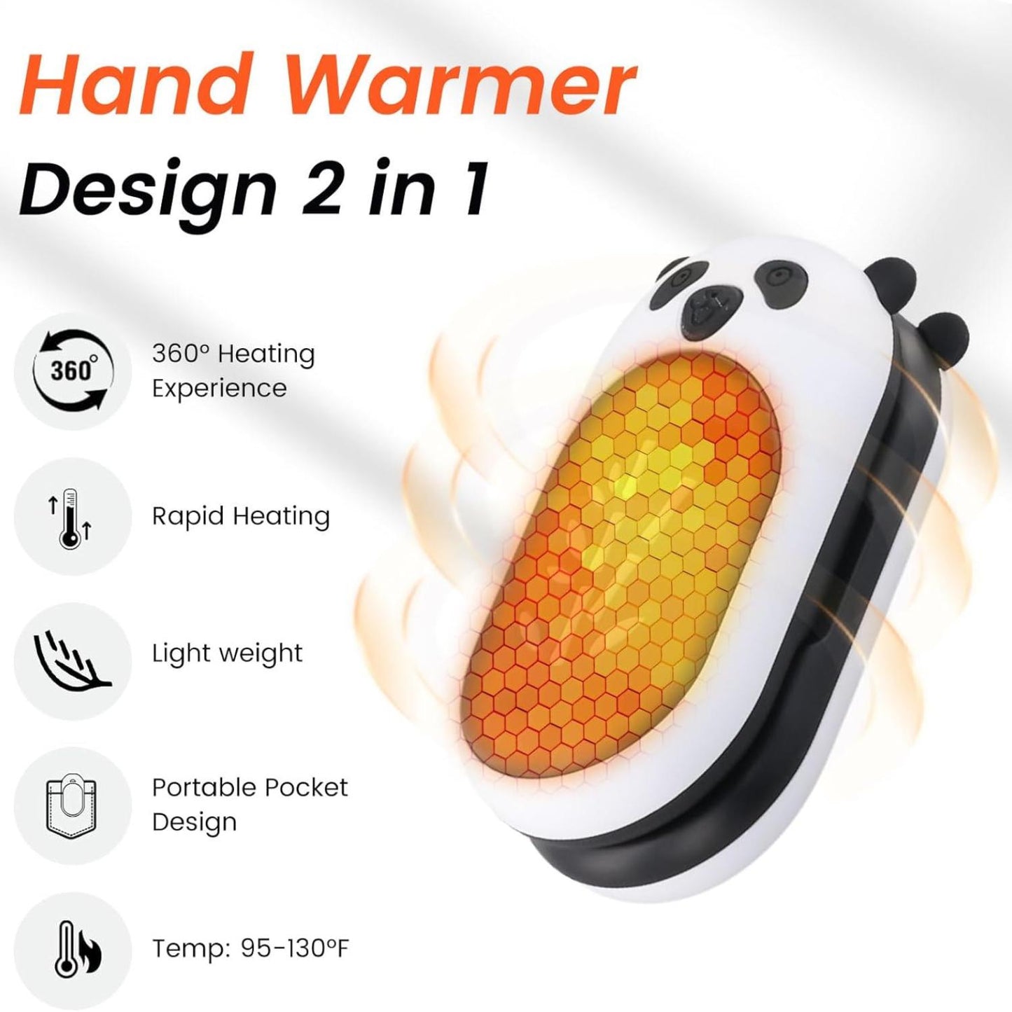 Rechargeable Hand Warmers - 6000mAh Long-Lasting