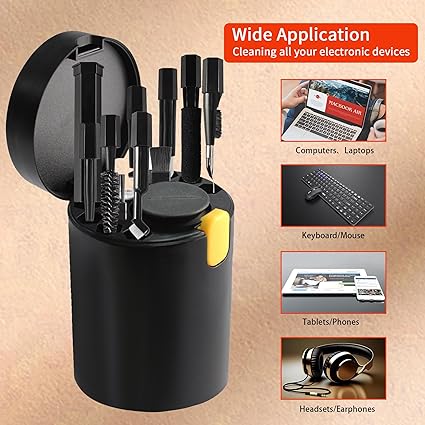20-in-1 Multifunctional Mobile & Electronic Gadgets Cleaning Kit | Cleaning Set for Keyboard, Laptop, AirPods, Phone, Camera, Earbuds, Screen – Tools with Brushes, Spray Bottle, Keycap Puller, Air Blower, Cloth – All-in-One Tech Cleaner Set
