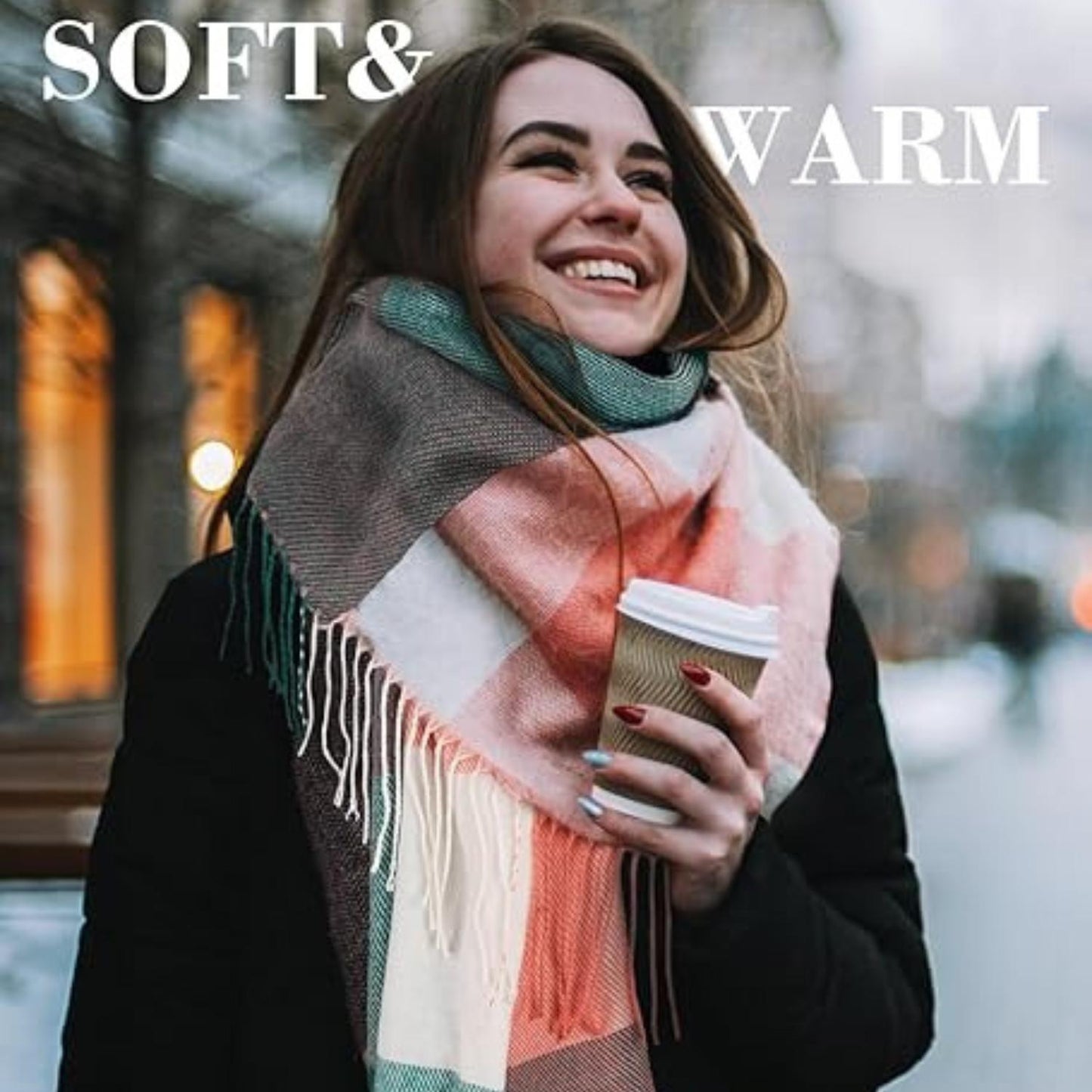 Soft Winter Tartan Scarf for Ladies, Seasonal Fashion Gift Idea