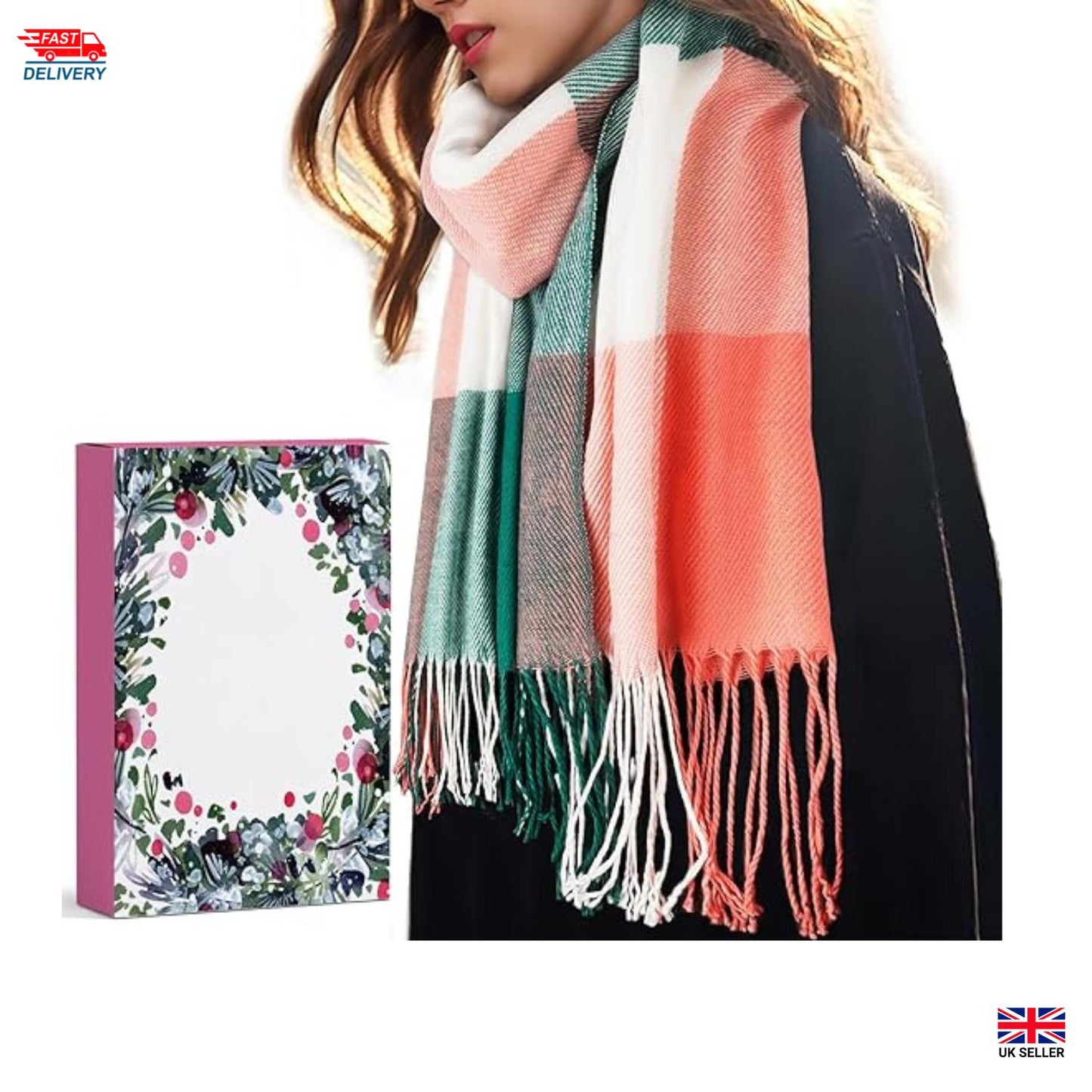 Soft Winter Tartan Scarf for Ladies, Seasonal Fashion Gift Idea