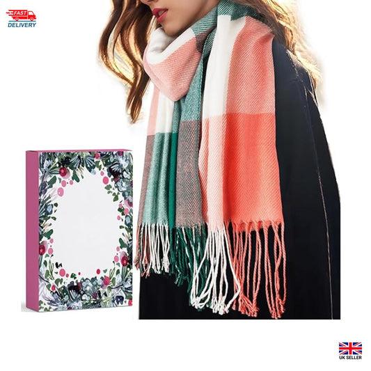 Soft Winter Tartan Scarf for Ladies, Seasonal Fashion Gift Idea